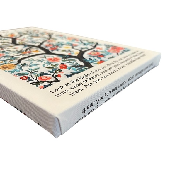 Bible Verse Floral and Bird Wall Art, 8x12, Canvas on Wood Frame, Ready to Hang - Picture 6 of 7